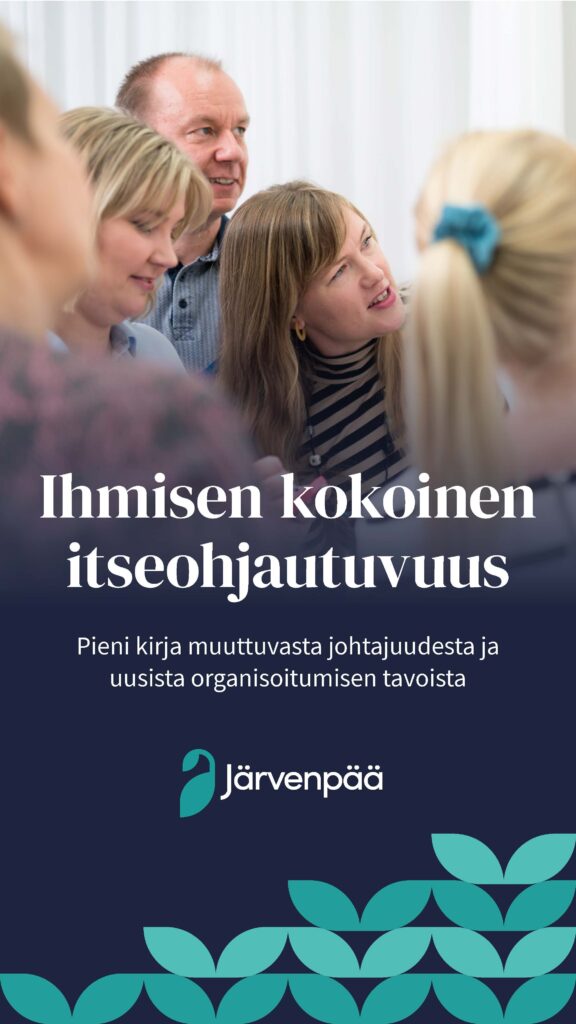 Ihmisen kokoinen itseohjautuvuus -e-kirjan kansi. 